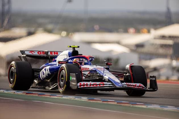 AUSTIN, TX - OCTOBER 18: Yuki Tsunoda (22) of Japan and team Visa Cash App RB F1 Team drives during Sprint Qualifying at the Formula 1 Pirelli United States Grand Prix on October 18, 2024 at the Circuit of The Americas in Austin, TX. (Photo by Bob Kupbens Icon Sportswire) AUTO: OCT 18 F1 Pirelli United States Grand Prix EDITORIAL USE ONLY Icon2410183821