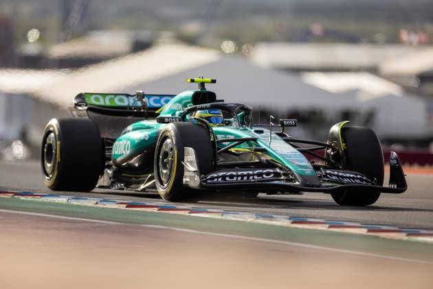 AUSTIN, TX - OCTOBER 18: Fernando Alonso (14) of Spain and team Aston Martin Aramco F1 drives during Sprint Qualifying at the Formula 1 Pirelli United States Grand Prix on October 18, 2024 at the Circuit of The Americas in Austin, TX. (Photo by Bob Kupbens Icon Sportswire) AUTO: OCT 18 F1 Pirelli United States Grand Prix EDITORIAL USE ONLY Icon2410183831