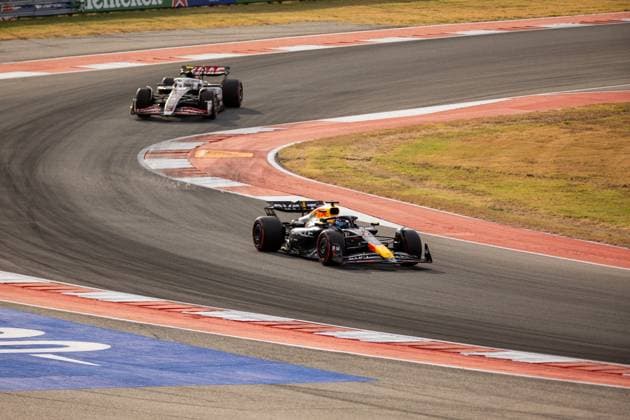 AUSTIN, TX - OCTOBER 18: Max Verstappen (1) of Netherlands and team Oracle Red Bull Racing drives during Sprint Qualifying at the Formula 1 Pirelli United States Grand Prix on October 18, 2024 at the Circuit of The Americas in Austin, TX. (Photo by Bob Kupbens Icon Sportswire) AUTO: OCT 18 F1 Pirelli United States Grand Prix EDITORIAL USE ONLY Icon2410183961