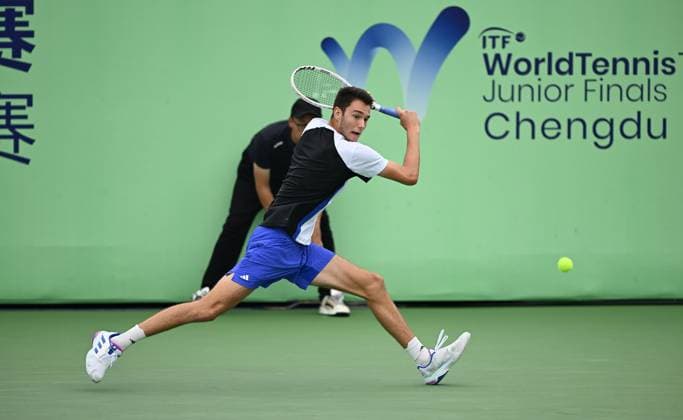 2024 ITF World Tennis Tour Junior Finals Chengdu , China Boys Group B Luca Preda ROU , Jangjun Kim KOR