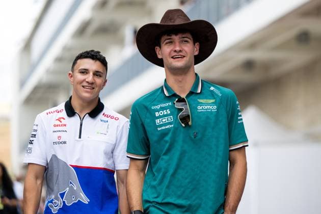 Isack Hadjar France, Visa Cash App RB Formula One Team Racing Bulls, Red Bull Junior , Jak Crawford Aston Martin Aramco Formula One Team Junior, USA , USA, Formula One World Championship, Pirelli Grand Prix of the United States of America, Circuit of the Americas Austin, Sprint Qualifying, 18 10 2024 USA, Formula One World Championship, Pirelli Grand Prix of the United States of America, Circuit of the Americas Austin, Sprint Qualifying, 18 10 2024 Austin Copyright: xEibner-Pressefoto Memmlerx EP_MMR