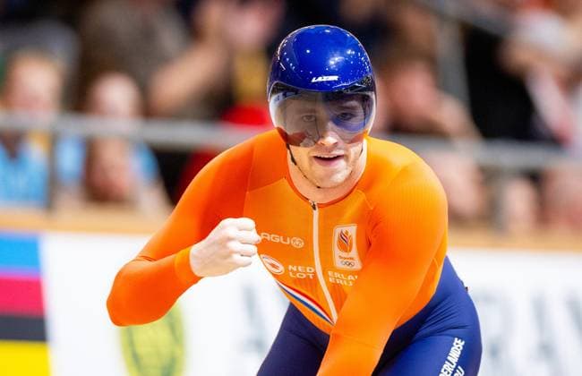 BALLERUP - Harrie Lavreysen during qualifying in the sprint on the fourth day of the World Track cycling, Rad, Radsport, Bahnrad, Bahn Championships at the Ballerup Super Arena. ANP IRIS VAN DEN BROEK xVIxANPxSportx xxANPxIVx 511228406 originalFilename: 511228406.jpg