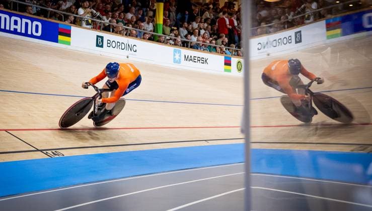 BALLERUP - Harrie Lavreysen during qualifying in the sprint on the fourth day of the World Track cycling, Rad, Radsport, Bahnrad, Bahn Championships at the Ballerup Super Arena. ANP IRIS VAN DEN BROEK xVIxANPxSportx xxANPxIVx 511228774 originalFilename: 511228774.jpg
