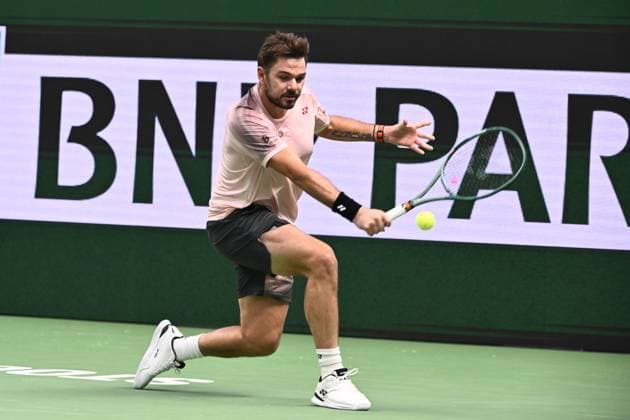 STOCKHOLM, SWEDEN 20241019 Stan Wawrinka of Switzerland in action during the semi final BNP Paribas Nordic Open ATP tennis sinlges match against Tommy Paul of USA at the Royal Tennis Hall, in Stockholm, Sweden, on Oct 19, 2024 STOCKHOLM SWEDEN x10090x  Copyright: xClaudioxBresciani TTx SWEDEN TENNIS NORDIC OPEN