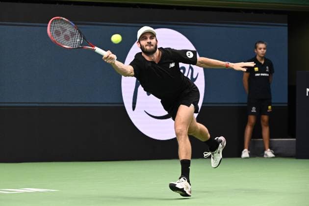 STOCKHOLM, SWEDEN 20241019 Tommy Paul, USA, in the semi-final against Stan Wawrinka, Switzerland, during the BNP Paribas Nordic Open tennis tournament at the Kungliga tennishallen STOCKHOLM SWEDEN x10090x  Copyright: xClaudioxBresciani TTx TENNIS NORDIC OPEN 2024 SEMIFINAL