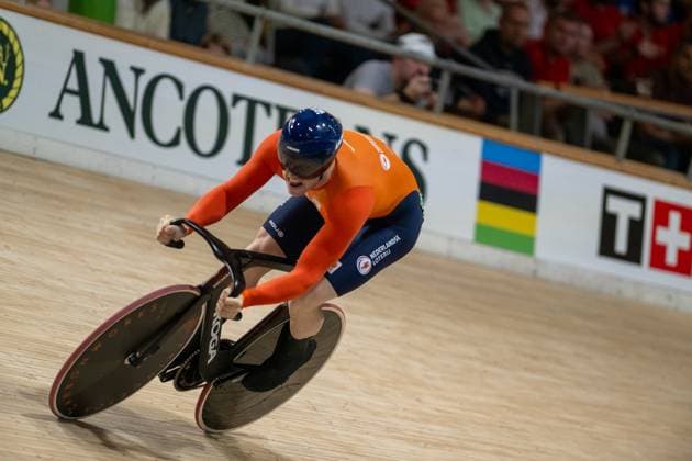 2024-10-19 2024 Tissot UCI Track World Championships - Day 4 BALLERUP, DENMARK - OCTOBER 19: Harrie Lavreysen of the Netherlands during Day 4 of the 2024 Tissot UCI Track World Championships at Ballerup Super Arena on October 19, 2024 in Ballerup, Denmark. (Photo by Arne Mill BSR Agency) Ballerup Denmark Content not available for redistribution in The Netherlands directly or indirectly through any third parties. Copyright: xBSRxAgencyx