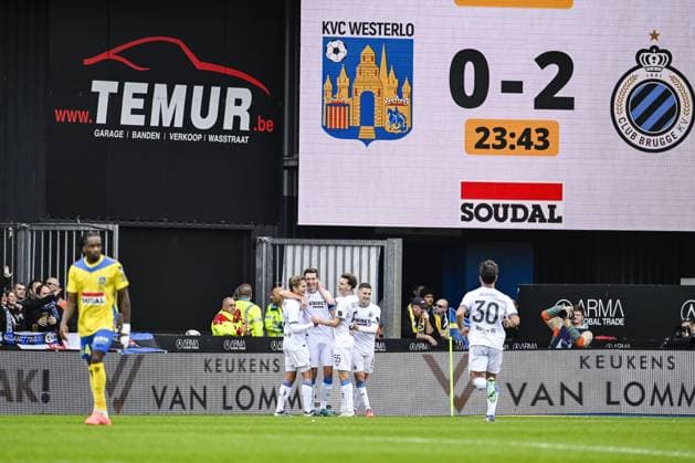 Club s Hans Vanaken celebrates after scoring during a soccer match between KVC Westerlo and Club Brugge, Saturday 19 October 2024 in Westerlo, on day 11 of the 2024-2025 Jupiler Pro League first division of the Belgian championship. TOM GOYVAERTS TomxGoyvaerts x102973983x