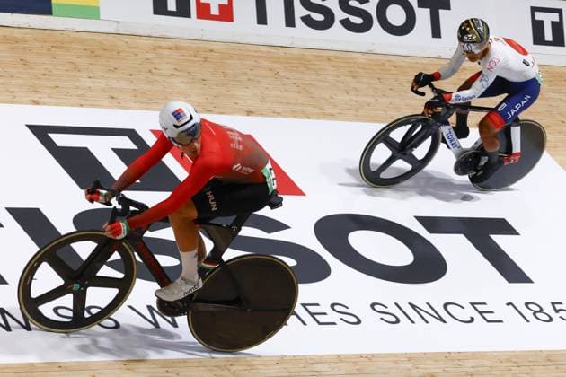 Tissot Track cycling, Rad, Radsport, Bahnrad, Bahn World Championship, WM, Weltmeisterschaft - Ballerup, Copenaghen, MenâÂÄ™s Omnium Scratch Race - Drijver Bertold, Hungary - Imamura Shunsuke, Japan during Tissot 2024 Track World Championships, Track cycling race in Copenhagen, Denmark, October 19 2024 Copyright: xStefanoxCavasino IPAxSportx xipax xx IPA_50734130 IPA_Agency_IPA50734130