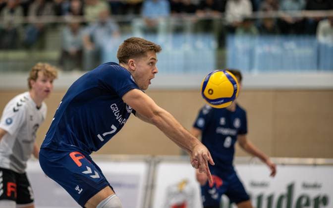 Volleyball, Season 2024 2025, 2 Bundesliga Nord, 19 10 2024, 4 Matchday, Men, TuB Bocholt blue vs Kieler TV red Luis Kubo TuB Bocholt , Bocholt Sporthalle West Nordrhein Westfalen Germany 241019_vb_tub-bocholt_kieler-tv_33917