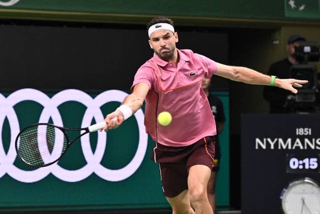 STOCKHOLM, SWEDEN 20241019 Grigor Dimitrov of Bulgaria in action during the semi final BNP Paribas Nordic Open ATP tennis singles match against Tallon Griekspoor of the Netherlands at the Royal Tennis Hall, in Stockholm, Sweden, on Oct 19, 2024 STOCKHOLM SWEDEN x10090x  Copyright: xClaudioxBresciani TTx SWEDEN TENNIS NORDIC OPEN