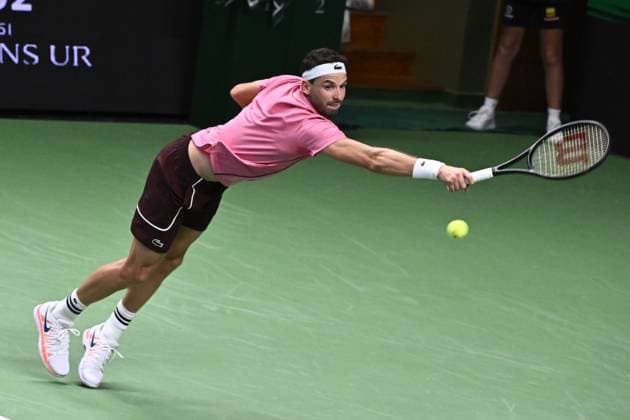 STOCKHOLM, SWEDEN 20241019 Grigor Dimitrov, Bulgaria, in the semifinals against Tallon Griekspoor, Netherlands, during the BNP Paribas Nordic Open tennis tournament at the Royal Tennis Hall STOCKHOLM SWEDEN x10090x  Copyright: xClaudioxBresciani TTx TENNIS NORDIC OPEN 2024 SEMIFINAL