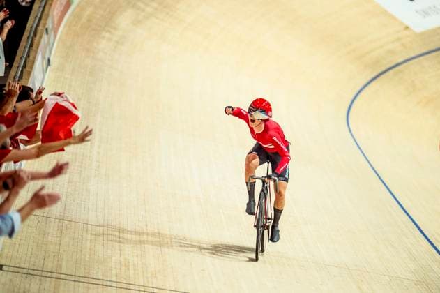 241019 Amalie Dideriksen of Denmark acelebrates after Women s Madison during day 4 of the 2024 UCI Tissot Track Cycling World Championships on October 19, 2024 in Ballerup Photo Christian Örnberg BILDBYRAN COP 166 CO0481 cykling cycling sykling cykel vm cykel2024 uci tissot track cycling world championships wc 2024 uci tissot track cycling world championships 4 bbeng grappa33 jubel  Copyright: CHRISTIANxÖRNBERG BB241019CO080
