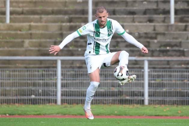 Mönchengladbach, Germany 19 October 2024 Regionalliga West 2024 2025 Bor Mönchengladbach U23 vs KFC Uerdingen In the picture Kushtrim Asallari Borussia Mönchengladbach U23 Grenzlandstadion Nordrhein Westfalen Copyright: xFotostandx xVanxderxVeldenx