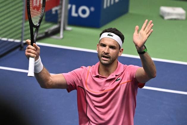 STOCKHOLM, SWEDEN 20241019 Grigor Dimitrov, Bulgaria, celebrates after winning his semifinal match against Tallon Griekspoor, Netherlands, during the BNP Paribas Nordic Open tennis tournament at the Royal Tennis Hall STOCKHOLM SWEDEN x10090x  Copyright: xClaudioxBresciani TTx TENNIS NORDIC OPEN 2024 SEMIFINAL