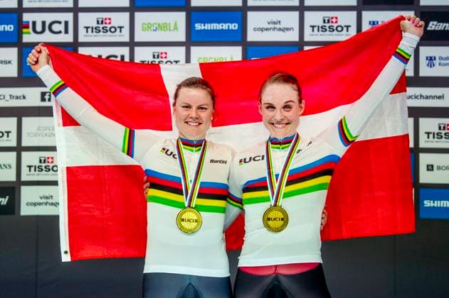 241019 Amalie Dideriksen of Denmark and Julie Leth of Denmark celebrates after Women s Madison during day 4 of the 2024 UCI Tissot Track Cycling World Championships on October 19, 2024 in Ballerup Photo Christian Örnberg BILDBYRAN COP 166 CO0481 cykling cycling sykling cykel vm cykel2024 uci tissot track cycling world championships wc 2024 uci tissot track cycling world championships 4 bbeng grappa33  Copyright: CHRISTIANxÖRNBERG BB241019CO086