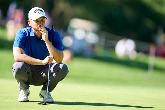 Estrella Damm N.A. Andalucia Masters 2024 Daniel Gavins of England studies his shot on the 14th green on the third day of the Estrella Damm N.A. Andalucia Masters 2024 at Real Club de Golf Sotogrande in San Roque, Spain, on October 19, 2024. San Roque, Spain Spain  Copyright: xJosexManuelxAlvarezxReyx originalFilename:alvarezrey-notitle241019_npTjt.jpg