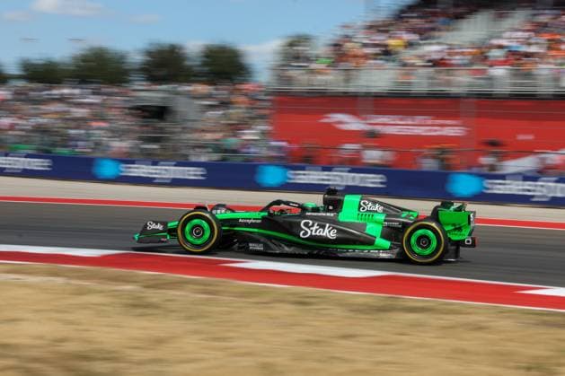AUSTIN, TX - OCTOBER 19: Stake F1 Team Kick Sauber driver Vaitteri Bottas (77) of Finland speeds through turn 19 during the Sprint Race of the Formula 1 Pirelli United States Grand Prix on October 19, 2024, at Circuit of The Americas in Austin, Texas. (Photo by David Buono Icon Sportswire) AUTO: OCT 19 F1 Pirelli United States Grand Prix EDITORIAL USE ONLY Icon2410191011