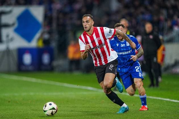 19.10.2024 KRAKOW UL. KALUZY ( CRACOW POLAND ) PILKA NOZNA ( FOOTBALL ) PKO BANK POLSKI EKSTRAKLASA ( POLISH TOP LEAGUE ) SEZON ( SEASON ) 2024 2025 - 12. KOLEJKA MECZ CRACOVIA - LECH POZNAN ( GAME ) NZ VIRGIL GHITA FOTO BORYS GOGULSKI CYFRASPORT NEWSPIX.PL --- Newspix.pl POLAND OUT!  20241019_CSBG_0012
