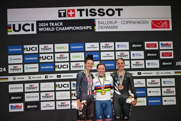 19-10-2024 World Championships Elite Women Track; Giornata 04; 2024, Great Britain; 2024, Usa; 2024, New Zealand; Morris, Anna; Dygert, Chloe; Botha, Bryony; Velodromo Ballerup; 