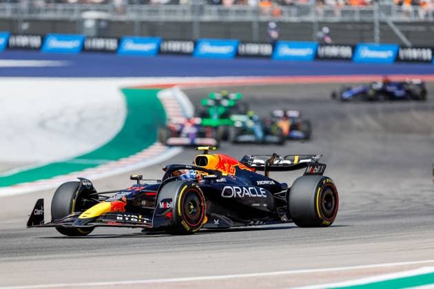 AUSTIN, TX - OCTOBER 19: Sergio Perez (11) of Mexico and team Oracle Red Bull Racing drives during the Sprint Race at the Formula 1 Pirelli United States Grand Prix on October 19, 2024 at the Circuit of The Americas in Austin, TX. (Photo by Bob Kupbens Icon Sportswire) AUTO: OCT 19 F1 Pirelli United States Grand Prix EDITORIAL USE ONLY Icon2410191261