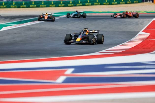 AUSTIN, TX - OCTOBER 19: Max Verstappen (1) of Netherlands and team Oracle Red Bull Racing drives during the Sprint Race at the Formula 1 Pirelli United States Grand Prix on October 19, 2024 at the Circuit of The Americas in Austin, TX. (Photo by Bob Kupbens Icon Sportswire) AUTO: OCT 19 F1 Pirelli United States Grand Prix EDITORIAL USE ONLY Icon2410191891