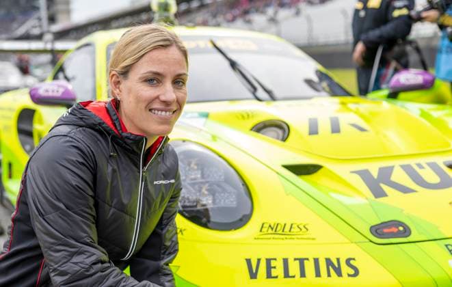 Angelique Kerber in front of Porsche 911 GT3 R 992, Manthey EMA at the DTM race finale at the Hockenheimring Baden Württemberg Date 19 10 2024