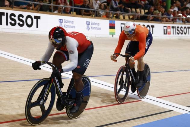 CICLISMO - Ciclismo su Pista - Tissot 2024 Track World Championships Tissot Track cycling, Rad, Radsport, Bahnrad, Bahn World Championship, WM, Weltmeisterschaft - Ballerup, Copenaghen, Den- 18-10-2024 - Men s Sprint - Hoogland Jeffrey, Netherlands Paul Nicolas, Tto during Tissot 2024 Track World Championships, Track cycling race in Copenhagen, Denmark, October 20 2024 Copenhagen Denmark Copyright: xIPAxSport ABACAx