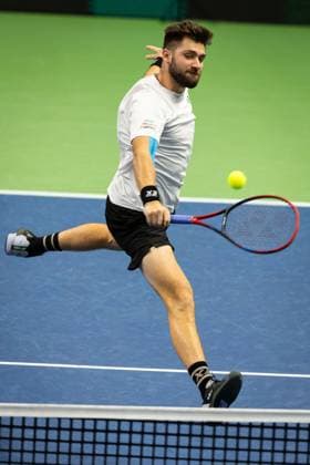 241020 Patrik Rikl of Czech Republic competes during the men™s double final on day 9 of the ATP 250 Nordic Open on October 20, 2024 in Stockholm Photo Michael Campanella BILDBYRAN COP 313 MC0109 tennis atp 250 nordic open day 9 finals bbeng  Copyright: MICHAELxCAMPANELLA BB241020MC025