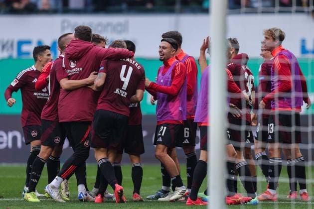 Soccer 2 Bundesliga 9 Matchday SpVgg Greuther Fürth 1 FC Nürnberg on 20 10 2024 at Sportpark Ronhof in Fürth Goal celebration to 4 0 by Lukas Schleimer Nuremberg DFL regulations prohibit any use of photographs as image sequences and or quasi video xJRx