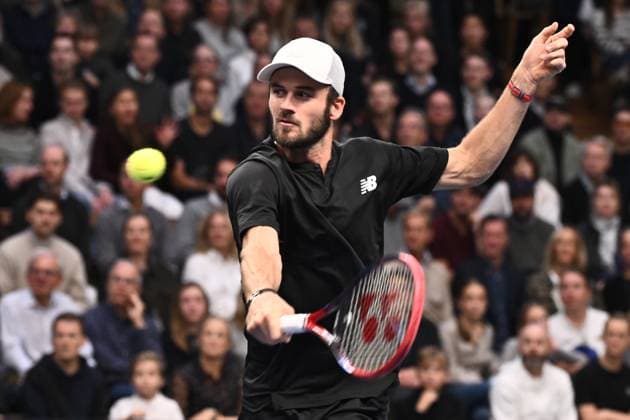 STOCKHOLM, SWEDEN 20241020 Tommy Paul, USA, in the singles final against Grigor Dimitrov, Bulgaria, during the BNP Paribas Nordic Open tennis tournament at Kungliga tennishallen STOCKHOLM SWEDEN x10090x  Copyright: xClaudioxBresciani TTx TENNIS NORDIC OPEN 2024 SINGELFINAL