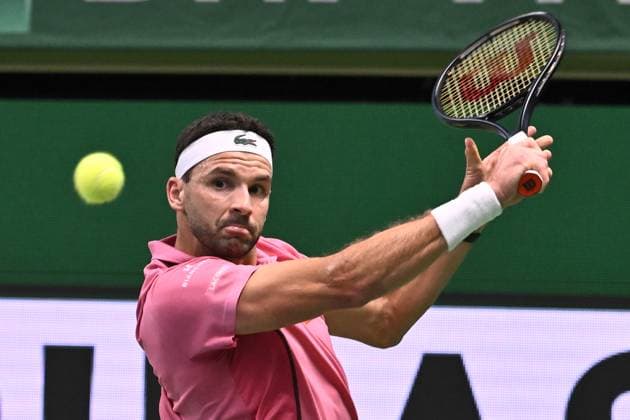 STOCKHOLM, SWEDEN 20241020 Grigor Dimitrov of Bulgaria in action during the final BNP Paribas Nordic Open ATP tennis singles match against Tommy Paul of USA at the Royal Tennis Hall, in Stockholm, Sweden, on Oct 20, 2024 STOCKHOLM SWEDEN x10090x  Copyright: xClaudioxBresciani TTx SWEDEN TENNIS NORDIC OPEN