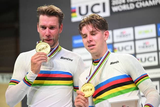 Bilder des Jahres 2024, Sport 10 Oktober Sport Themen der Woche KW42 Sport Bilder des Tages 20-10-2024 World Championships Elite Track; Giornata 05; 2024, Germany; Kluge, Roger; Teutenberg, Tim Tom; Velodromo Ballerup; 
