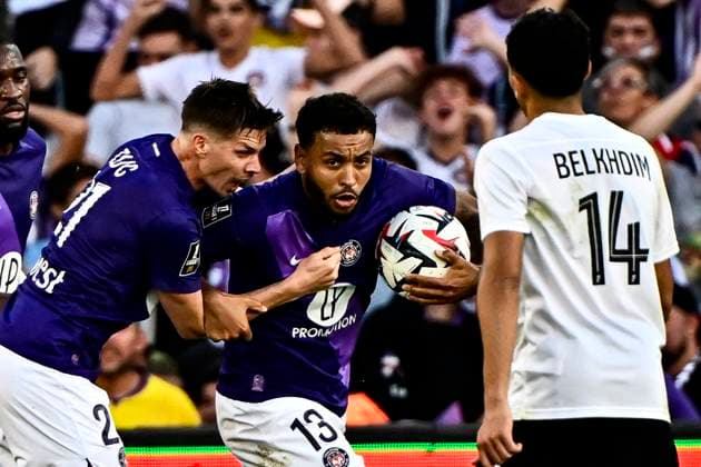 Joie but Joshua King (tfc) FOOTBALL : Toulouse vs Angers - 8eme Journee de Ligue 1 McDonald S - Toulouse - 19 10 2024 ThierryBreton Panoramic 