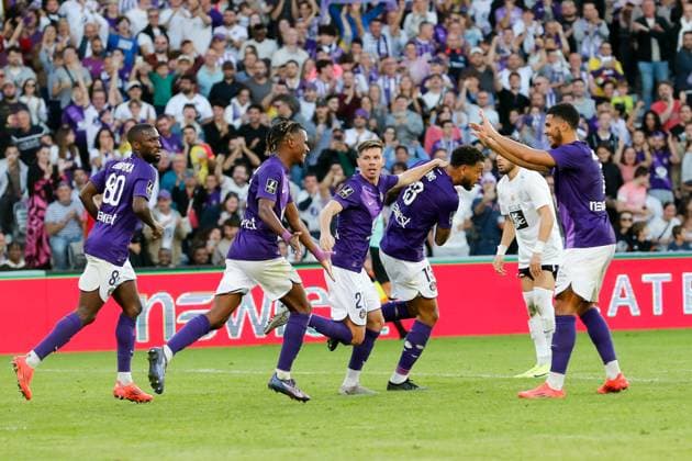 Toulouse FC v Angers SCO - Ligue 1 McDonald s 2024 2025 21 Miha ZAJC (tfc) - 80 Shavy BABICKA (tfc) - 10 Yann GBOHO (tfc) - 13 Joshua KING (tfc) during the Ligue 1 McDonald s match between Toulouse and Angers at Stadium de Toulouse on October 20, 2024 in Toulouse, France. Toulouse France  Copyright: xFEPx 776225460