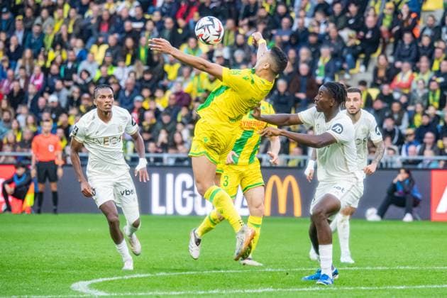 Mostafa Mohamed (FC NANTES) FOOTBALL : FC Nantes vs OGC Nice - Ligue 1 - Journée 8 - 20 10 2024 BaptisteAutissier Panoramic 