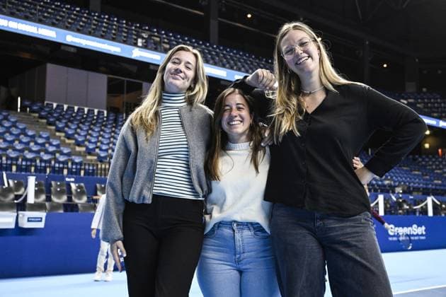 People of the organisation pictured at a tennis match in the finals of the singles competition at the ATP, Tennis Herren European Open Tennis tournament in Antwerp, Sunday 20 October 2024. TOM GOYVAERTS TomxGoyvaerts  x103117241x