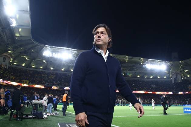 Matias Almeyda manager of AEK Athens react during the SuperLeague regular season soccer match between AEK Athens and PAOK held at OPAP Arena in Athens, Greece, 20 Octoberl 2024. IMAGO ONE INCH PRODUCTIONS ATHENS Greece Copyright: xOnexInchxProductionsx 6347695
