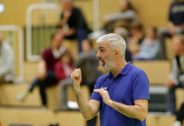 Germany Bad Soden 20 10 2024 Volleyball Hesse 2 Bundesliga South Women Season 2024 2025 20 10 2024 TG Bad Soden blue BSP MTV Stuttgart org v l Coach Lorenzo Vettorazzi TG Bad Soden Sport TG Bad Soden BSP MTV Stuttgart