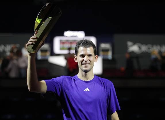 TENNIS - ATP, Tennis Herren Erste Bank Open, Super Sunday VIENNA,AUSTRIA,20.OCT.24 - TENNIS - ATP World Tour, Erste Bank Open, Super Sunday, Farewell Party Dominic Thiem. Image shows Dominic Thiem (AUT). Keywords: trophy.  GEPAxpictures xWalterxLuger