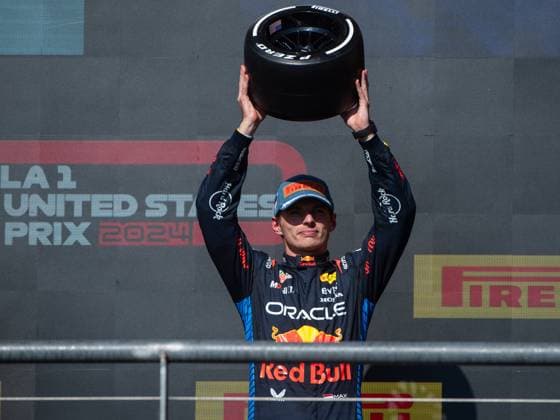 Max Verstappen Oracle Red Bull Racing, Netherlands, 01 celebrates third place with trophy on the podium at the podium ceremony, USA, Formula 1 World Championship, Pirelli Grand Prix of the United States of America, Circuit of the Americas Austin, Race, 20 10 2024 USA, Formula 1 World Championship, Pirelli Grand Prix of the United States of America, Circuit of the Americas Austin, Race, 20 10 2024 Austin Copyright: xEibner-Pressefoto Memmlerx EP_MMR