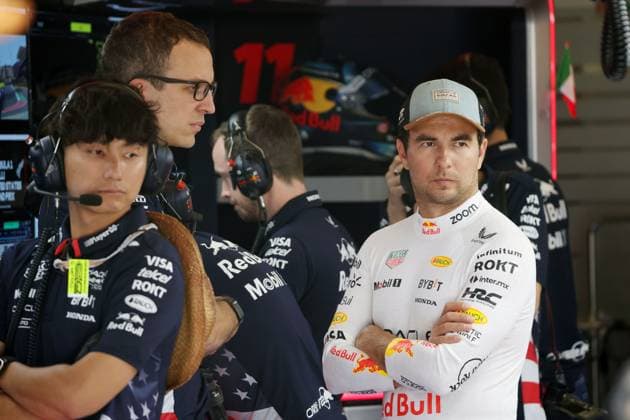 Sergio Perez MEX Red Bull RB20 in the pits shortly before the race, Formula 1 Pirelli Grand Prix, FIA F1 World Championship, Circuit of America, Austin Texas, 20 10 2024, USA