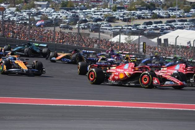 FORMULA 1 PIRELLI UNITED STATES GRAND PRIX 2024 20 10 2024, Circuit of The Americas, Austin, FORMULA 1 PIRELLI UNITED STATES GRAND PRIX 2024 ,in picture Race start , Lando Norris GBR , McLaren F1 Team, Charles Leclerc MCO , Scuderia Ferrari HP, Carlos Sainz Jr ESP , Pierre Gasly FRA , Alpine F1 Team, Fernando Alonso ESP , Aston Martin Aramco Cognizant Formula One Team nordphotoxGmbHx xBratic nph00250