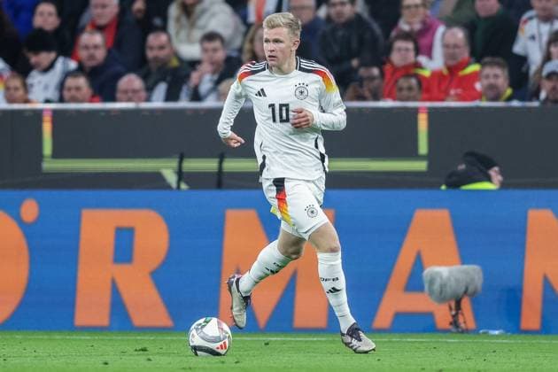 Soccer UEFA Nations League Germany Netherlands on 14 10 2024 at the Allianz Arena in Munich Jonathan Burkardt Germany DFB regulations prohibit any use of photographs as image sequences and or quasi video xJRx