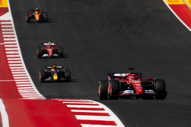 Monaco s Formula One driver Charles Leclerc of Scuderia Ferrari in action during the Formula One United States Grand Prix at the Circuit of the Americas in Austin, Texas on Sunday, October 20, 2024.  AUS2024102038 GREGxNASH