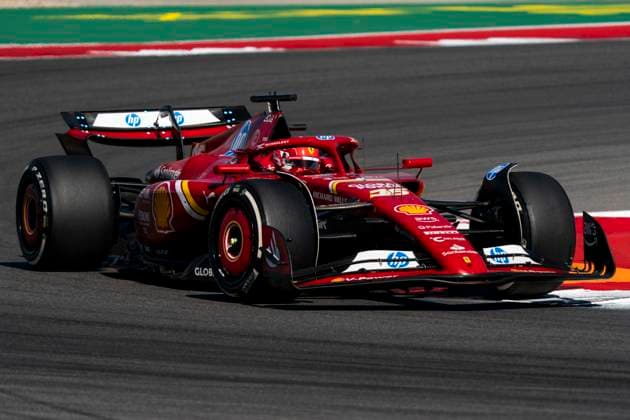 Monaco s Formula One driver Charles Leclerc of Scuderia Ferrari in action during the Formula One United States Grand Prix at the Circuit of the Americas in Austin, Texas on Sunday, October 20, 2024.  AUS2024102047 GREGxNASH