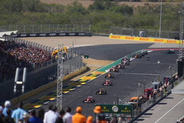 20 10 2024, Circuit of The Americas, Austin, FORMULA 1 PIRELLI UNITED STATES GRAND PRIX 2024 ,in the picture Charles Leclerc MCO , Scuderia Ferrari HP, Max Verstappen NLD , Oracle Red Bull Racing, Carlos Sainz Jr ESP , Lando Norris GBR , McLaren F1 Team, Oscar Piastri AUS , 27 Photo by Hasan Bratic DeFodi Images not used in POL SRB CRO FRA GBR NED ITA USA Defodi 506 20241020 hbr 0870 Defodi-506 not used in POL SRB CRO FRA GBR NED ITA USA