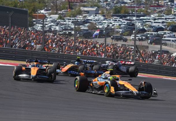 20 10 2024, Circuit of The Americas, Austin, FORMULA 1 PIRELLI UNITED STATES GRAND PRIX 2024 ,in the picture Lando Norris GBR , McLaren F1 Team, Oscar Piastri AUS , Pierre Gasly FRA , Alpine F1 Team, Kevin Magnussen DNK , MoneyGram Haas F1 Team Photo by Hasan Bratic DeFodi Images not used in POL SRB CRO FRA GBR NED ITA USA Defodi 506 20241020 hbr 0908 Defodi-506 not used in POL SRB CRO FRA GBR NED ITA USA