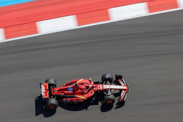AUSTIN, TX - OCTOBER 20: Scuderia Ferrari driver Charles Leclerc (16) of Monaco speeds through turn 18 during the Formula 1 Pirelli United States Grand Prix on October 20, 2024, at Circuit of The Americas in Austin, Texas. (Photo by David Buono Icon Sportswire) AUTO: OCT 20 F1 Pirelli United States Grand Prix EDITORIAL USE ONLY Icon2410200831