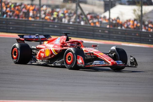 AUSTIN, TX - OCTOBER 20: Charles Leclerc (16) of Morocco and team Scuderia Ferrari during the Formula 1 Pirelli United States Grand Prix on October 20, 2024 at the Circuit of The Americas in Austin, TX. (Photo by Bob Kupbens Icon Sportswire)(Photo by Bob Kupbens Icon Sportswire) AUTO: OCT 20 F1 Pirelli United States Grand Prix EDITORIAL USE ONLY Icon2410201621
