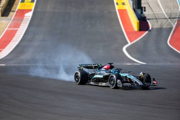 AUSTIN, TX - OCTOBER 20: George Russell (63) of United Kingdom and team Mercedes-AMG Petronas F1 Team during the Formula 1 Pirelli United States Grand Prix on October 20, 2024 at the Circuit of The Americas in Austin, TX. (Photo by Bob Kupbens Icon Sportswire)(Photo by Bob Kupbens Icon Sportswire) AUTO: OCT 20 F1 Pirelli United States Grand Prix EDITORIAL USE ONLY Icon2410201671
